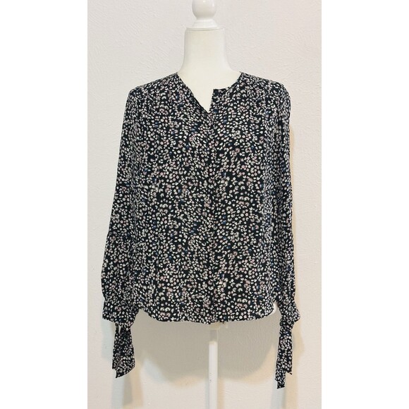 Rebecca Taylor Size 4 Ditzy Floral Silk Button Up Blouse Cottage Boho Career - Picture 1 of 13